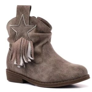 Wonder Nation | Toddler Girls’ Star Fringe Cowboy Boots, Taupe